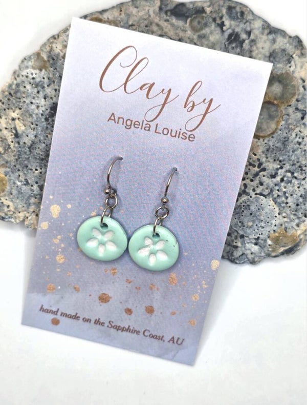 Round flower- SS hook dangles- select your colour