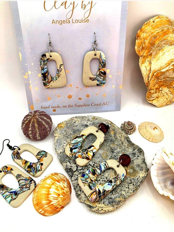 Trapezium- Stone and marbel dangles- RRP- $29.95