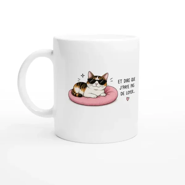 Mug en céramique "chat loyer" 325 ml (11 oz)