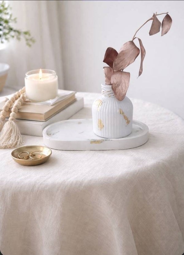 Dienblad met rond vaasje Marble