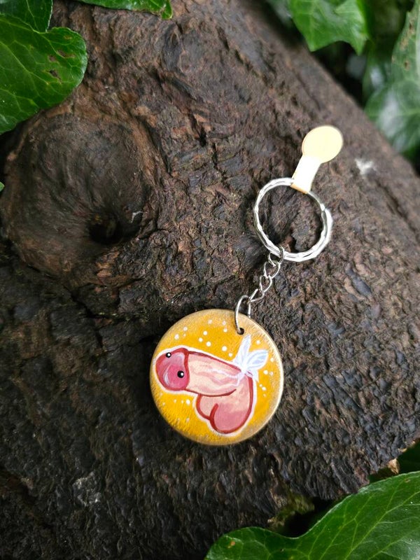 Flying fuck sleutelhangers! Geel optie 1