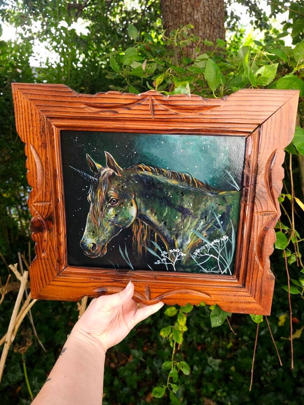 Original "Woodland unicorn" acrylic painting