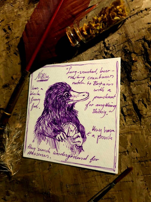 Original miniature sketch "Niffler chart"