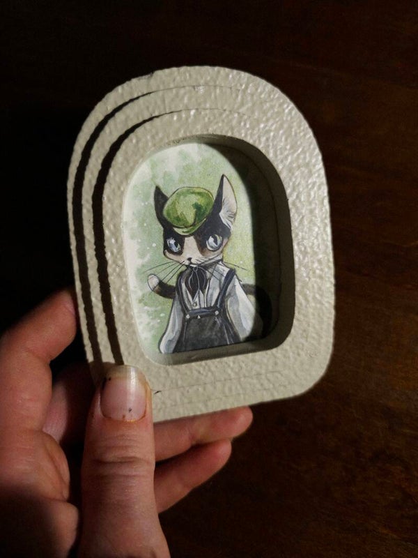 Original miniature Art " Boy kitty"