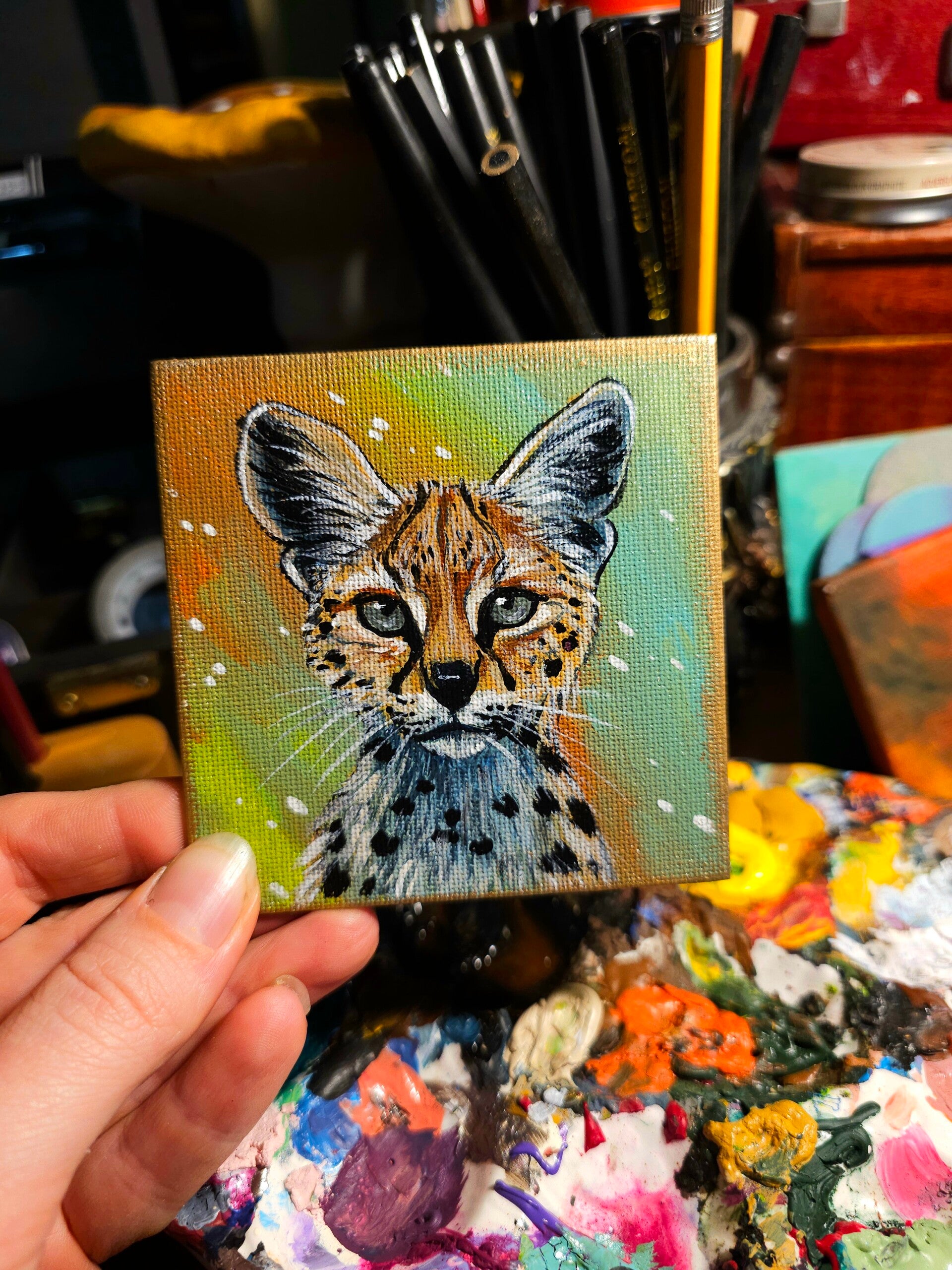 Magnet paintings " Serval"
