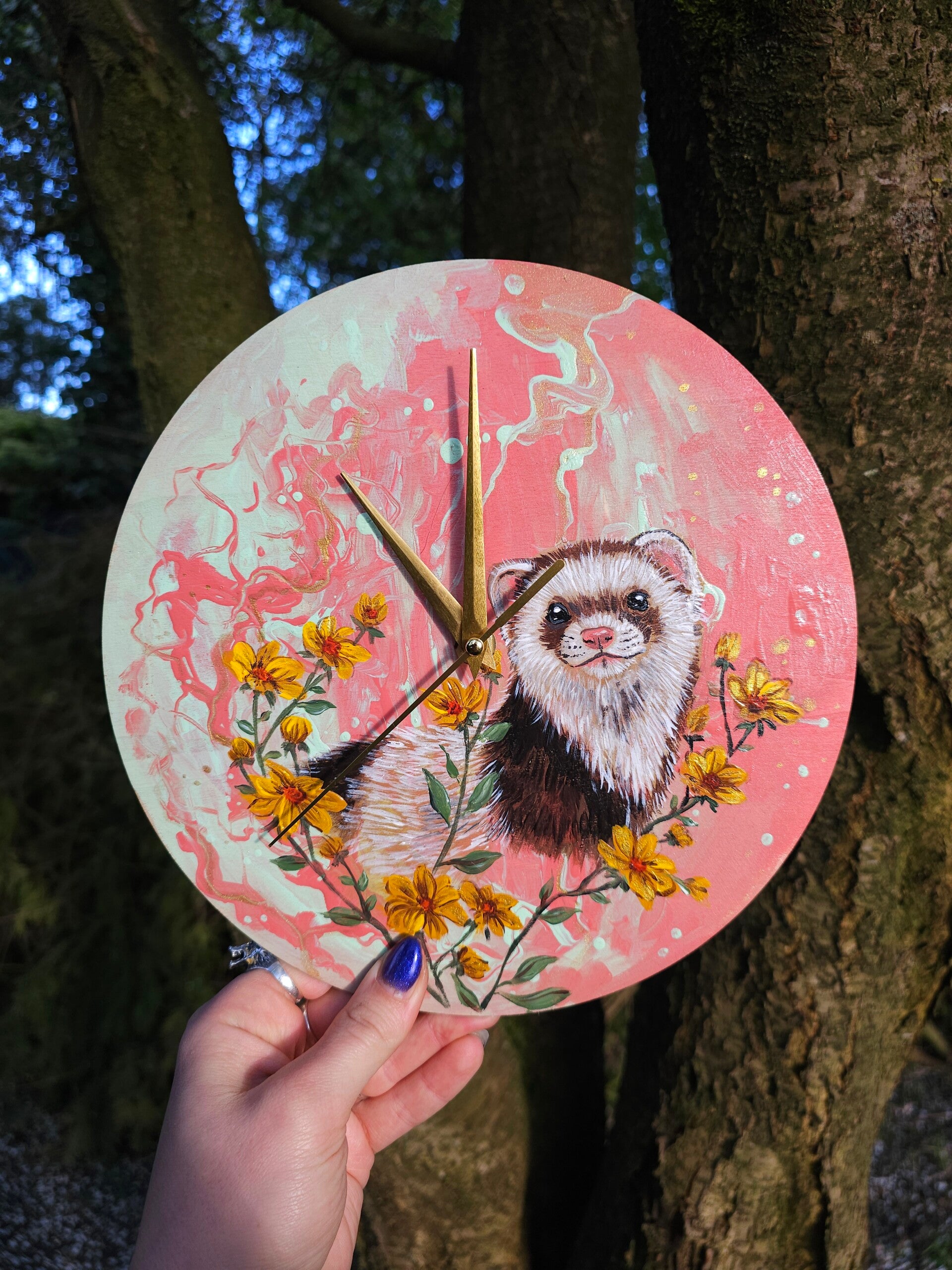 Original ArtClock "the Ferret" acrylic painting