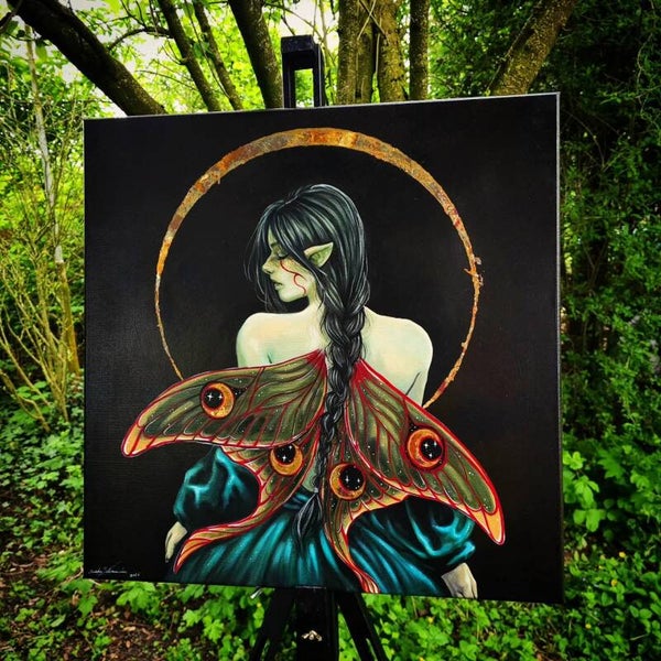 Original "Lune d' amour" acrylic painting