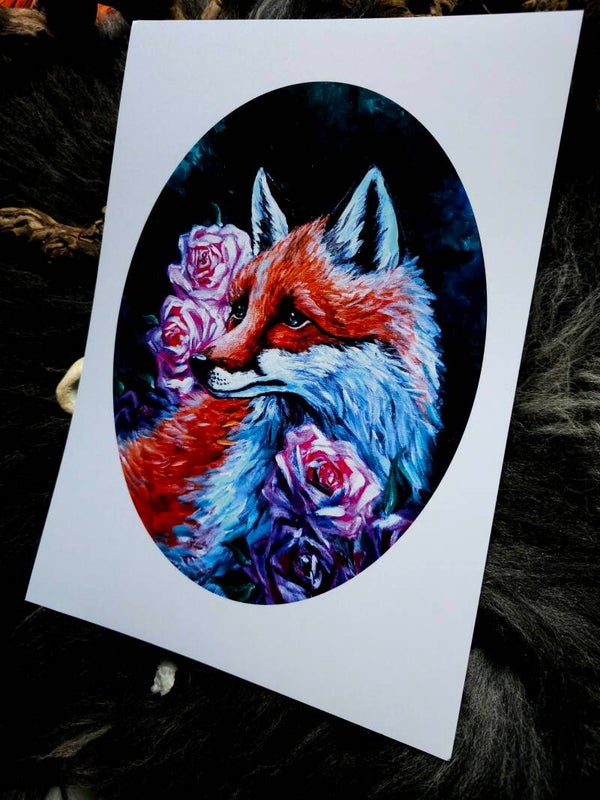 Artprint  "Fox and the Roses"