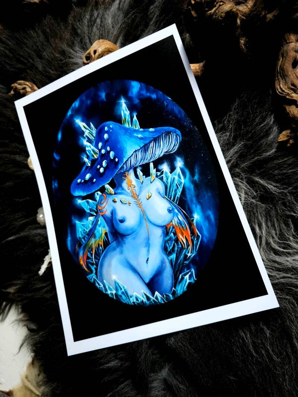 Artprint  "Blue mushroom lady"