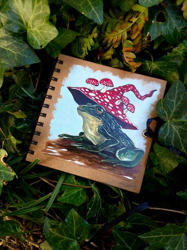 Handpainted book  "Mushroom Toad"