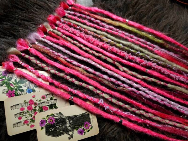 Dreadlock set ( 18 st ) "Cotton Candy"