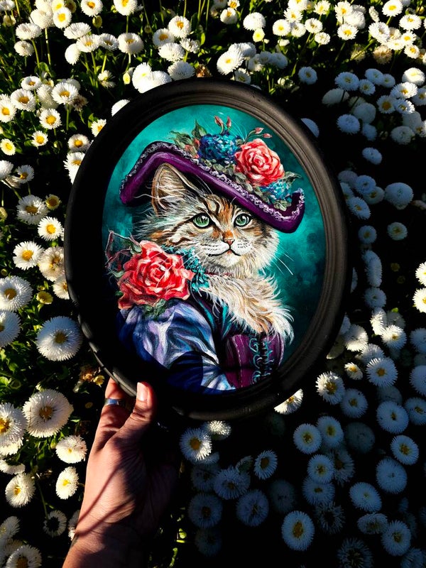 Original painting  "the Catlady"