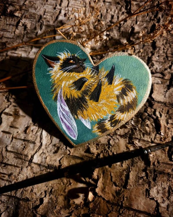 Magnet paintings " Bumblebee playfull kitty"