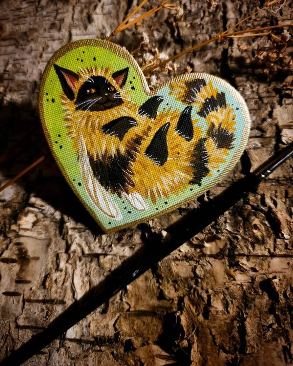 Magnet paintings " Bumblebee happy kitty"