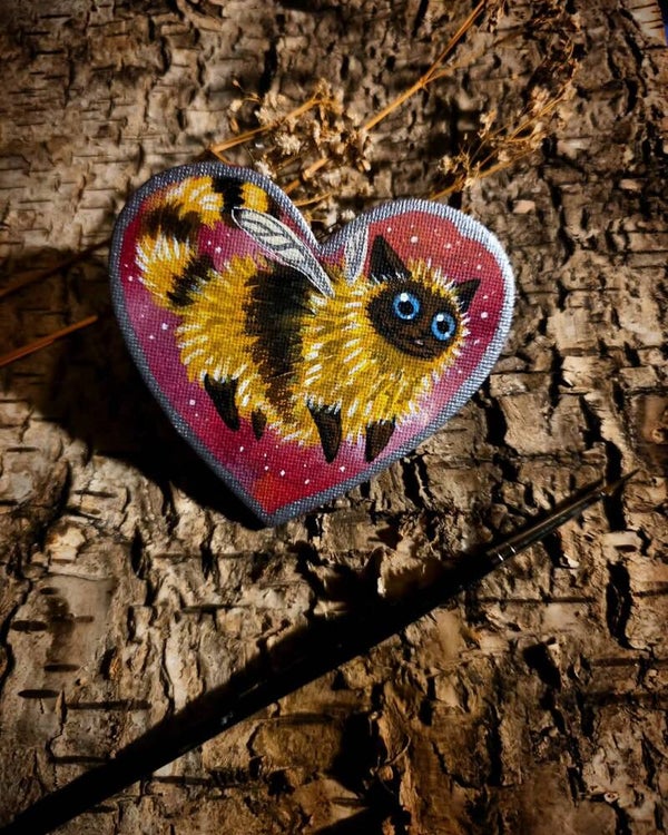 Magnet paintings " Bumblebee Catnip kitty"
