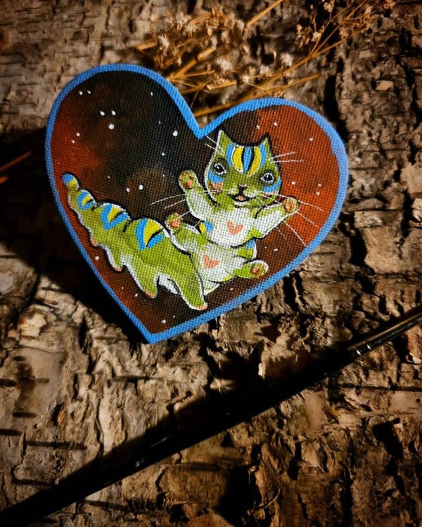 Magnet paintings " CATerpiller kitty"