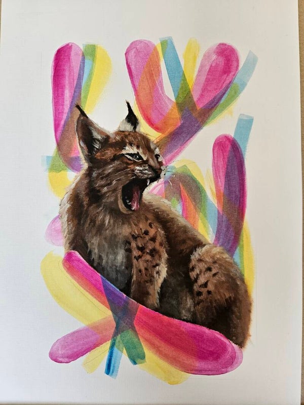 "Lynx" Luchs Gemälde
