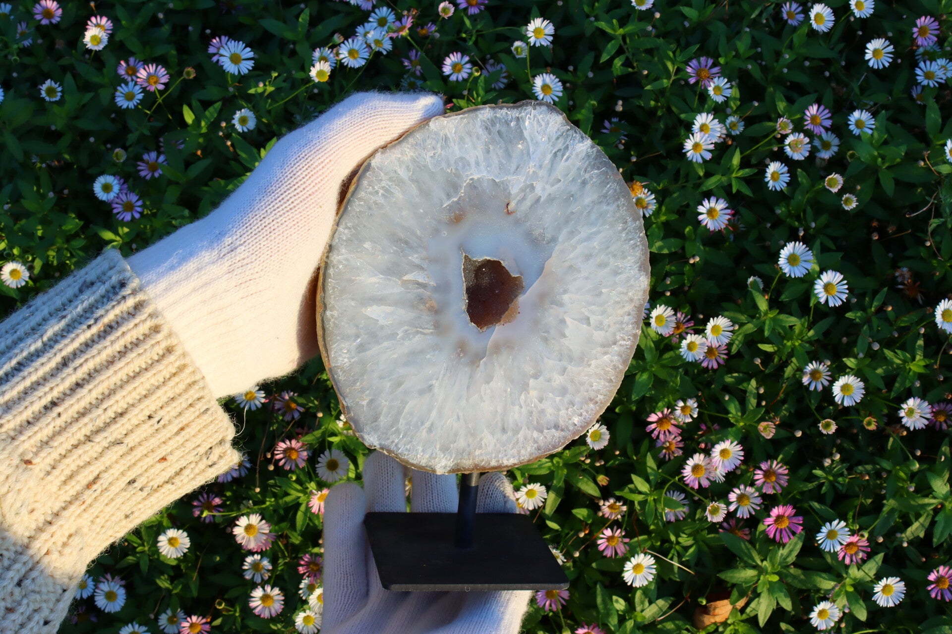 Gepolijste Agaat op Standaard - Displaystuk