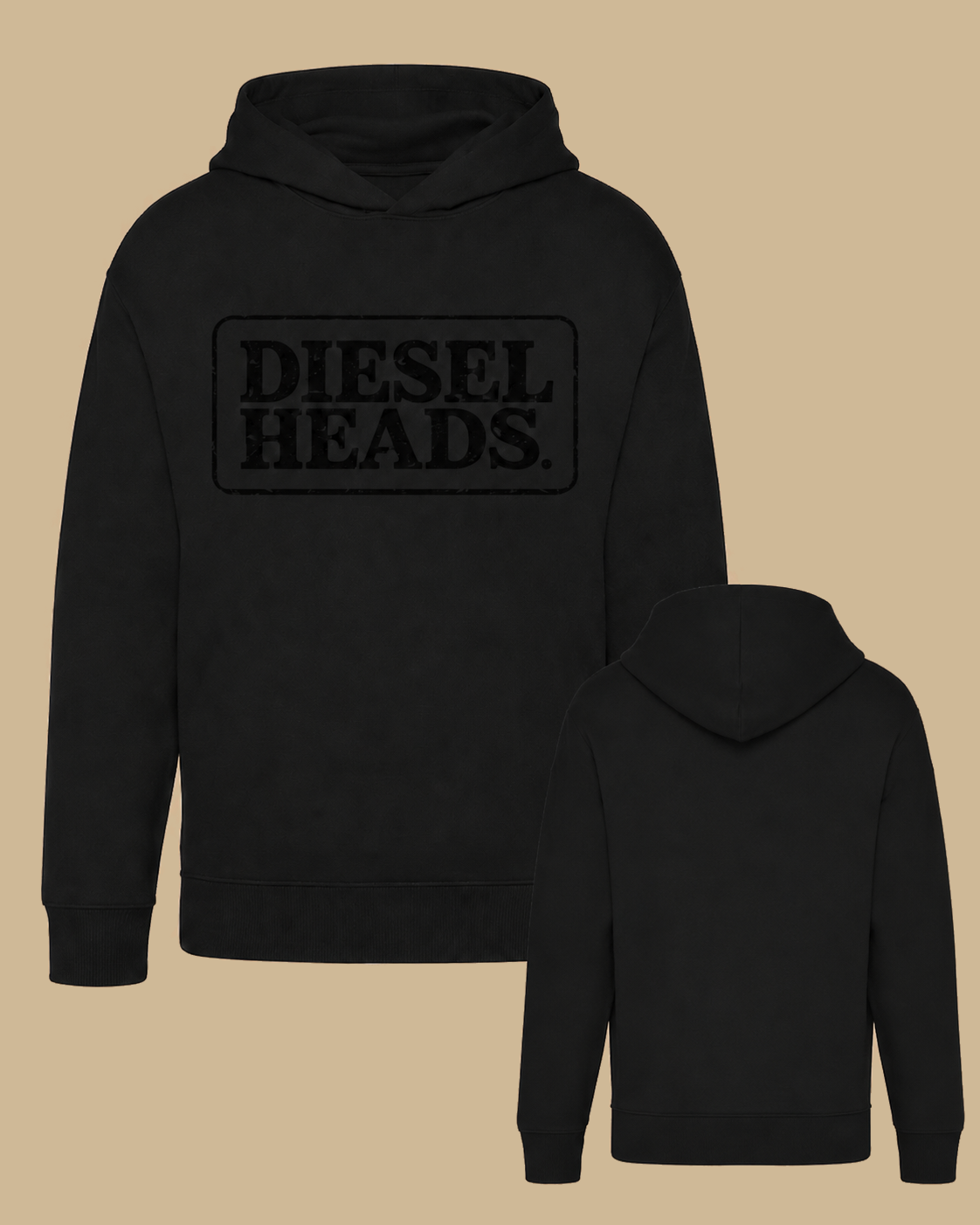 DIESELHEADS HOODIE | BLACK ON BLACK | ZWART