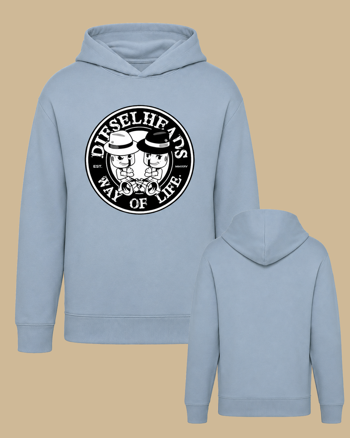 DIESELHEADS HOODIE | WAY OF LIFE ARTWORK | AQUAMARINE