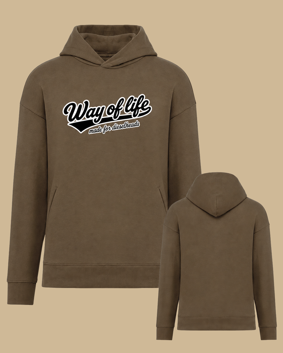 DIESELHEADS HOODIE | WAY OF LIFE | DARKBROWN