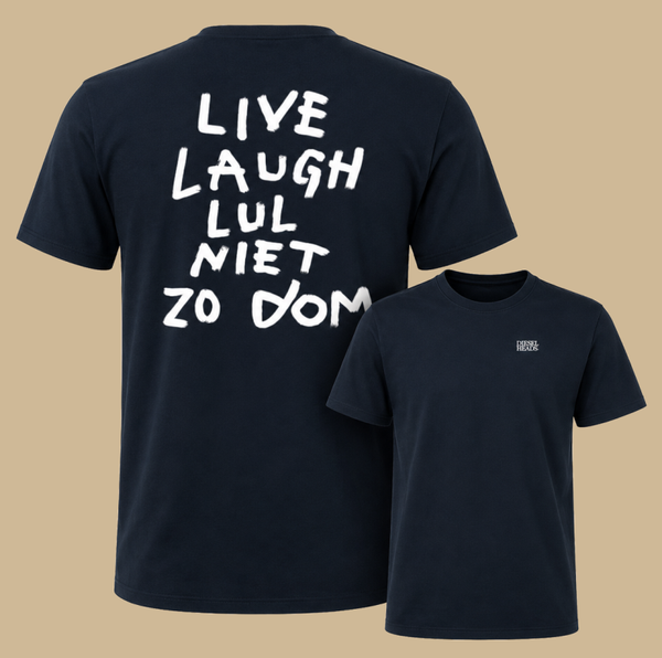 DIESELHEADS T-SHIRT | LIVE LAUGH | NAVY
