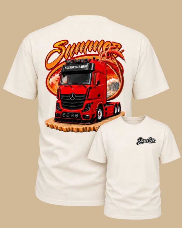 DIESELHEADS T-SHIRT | MERCEDES SUMMER TRUCK | OFF WHITE