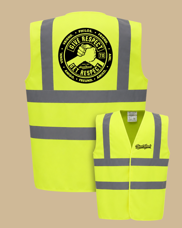DIESELHEADS VEILIGHEIDSVEST | GIVE RESPECT GET RESPECT | FLUOR GEEL