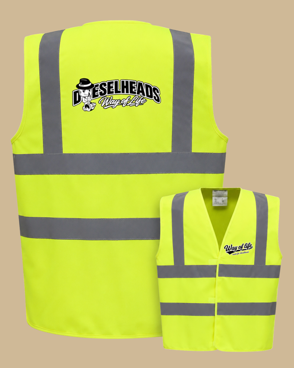 DIESELHEADS VEILIGHEIDSVEST | DIESELHEADS PISTON VROUW | FLUOR GEEL