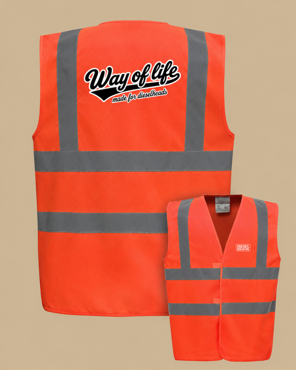 DIESELHEADS VEILIGHEIDSVEST | WAY OF LIFE | FLUOR ORANJE
