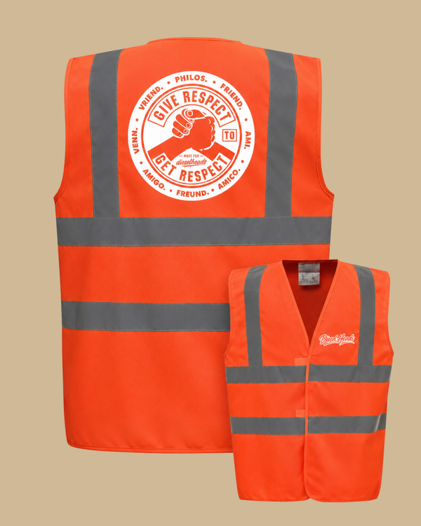 DIESELHEADS VEILIGHEIDSVEST | GIVE RESPECT GET RESPECT | FLUOR ORANJE