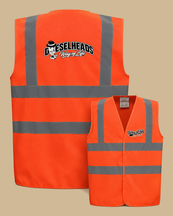 DIESELHEADS VEILIGHEIDSVEST | DIESELHEADS PISTON VROUW | FLUOR ORANJE