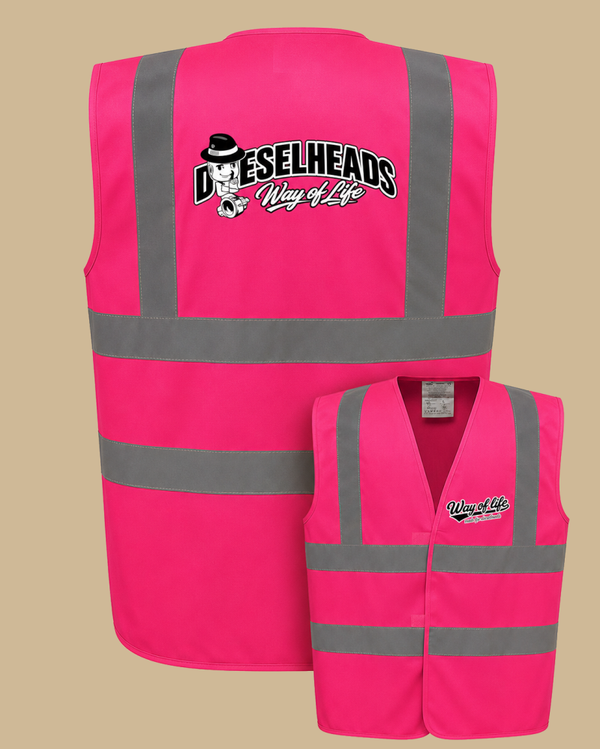 DIESELHEADS VEILIGHEIDSVEST | DIESELHEADS PISTON VROUW | FLUOR ROZE