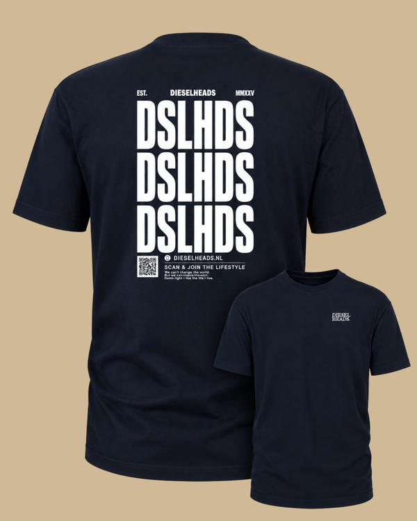 DIESELHEADS T-SHIRT | DSLHDS - JOIN THE LIFESTYLE | NAVY