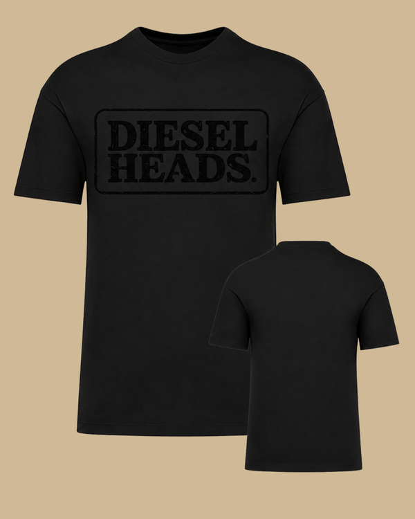 DIESELHEADS T-SHIRT | BLACK ON BLACK | ZWART