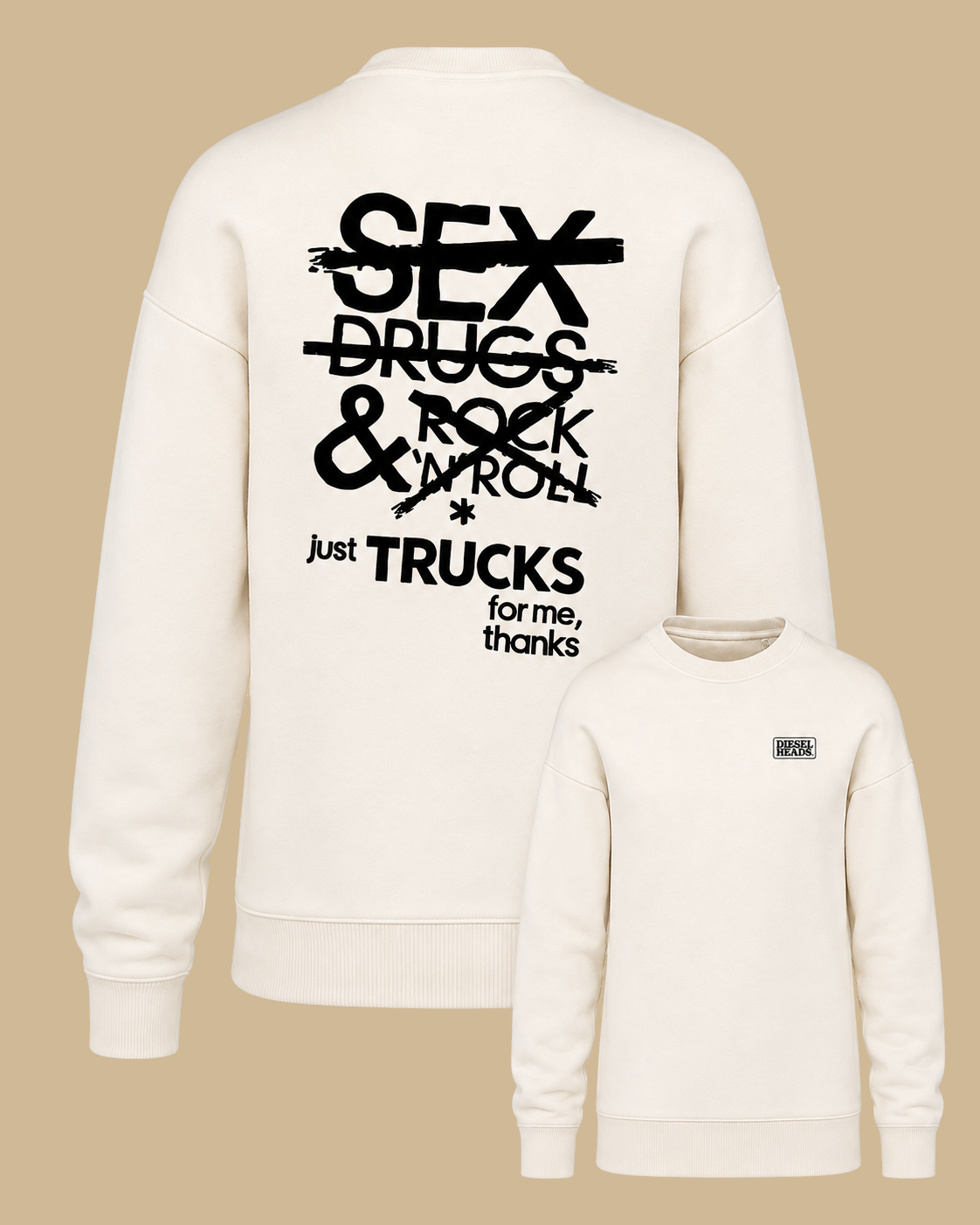 DIESELHEADS SWEATER | JUST TRUCKS | OFF WHITE