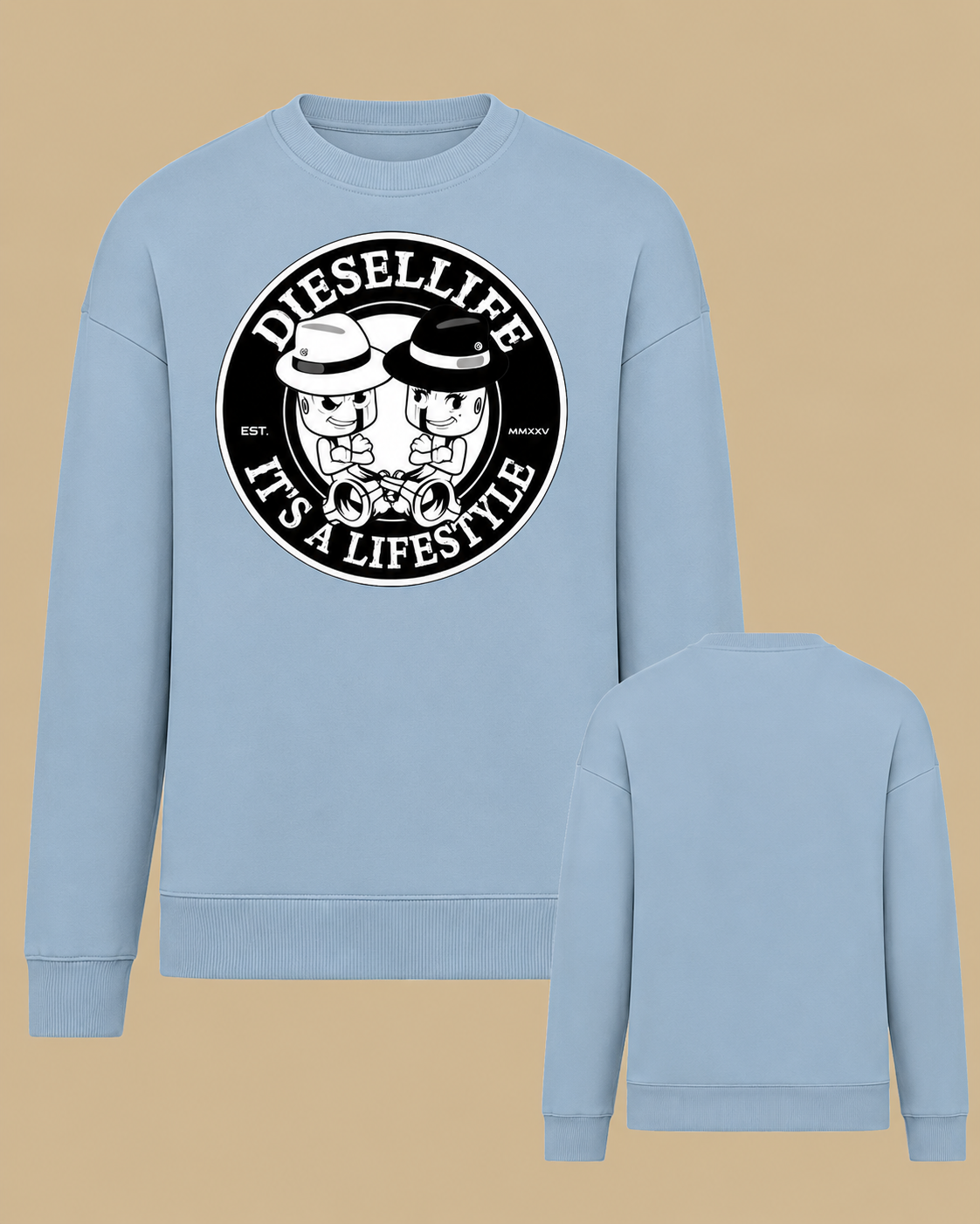 DIESELHEADS SWEATER | IT'S A LIFESTYLE ARTWORK | AQUAMARINE