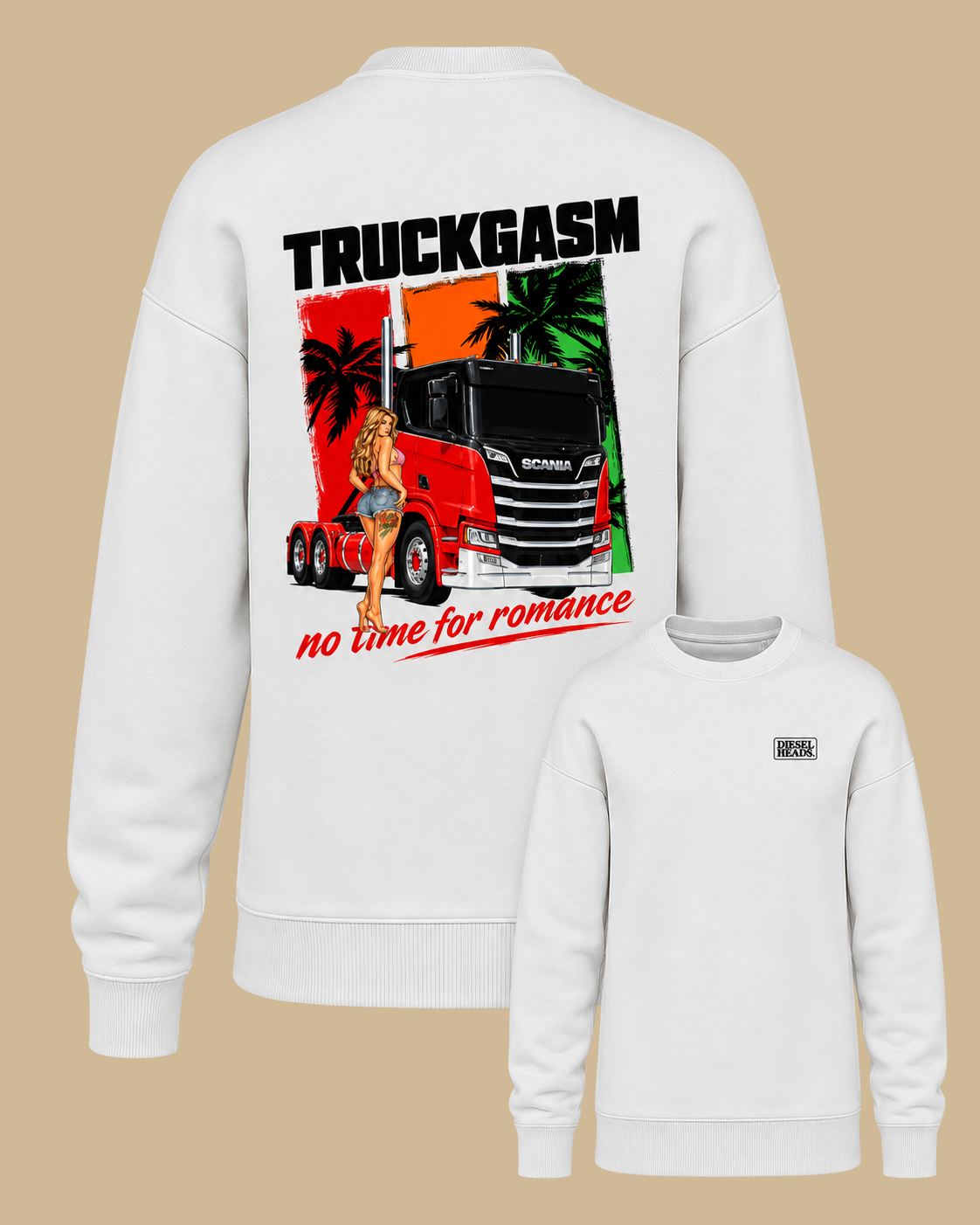 DIESELHEADS SWEATER | TRUCKGASM | WHITE