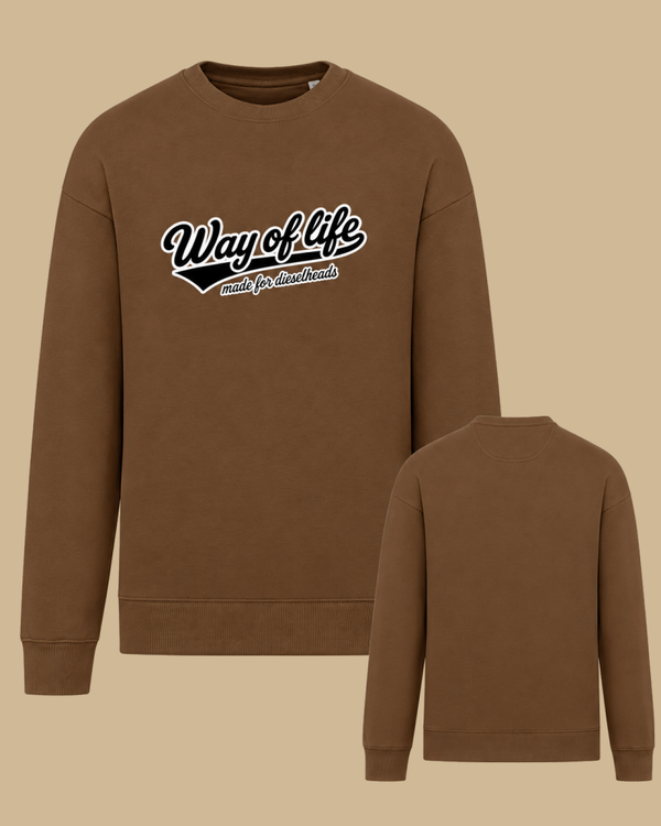 DIESELHEADS SWEATER | WAY OF LIFE | DARKBROWN