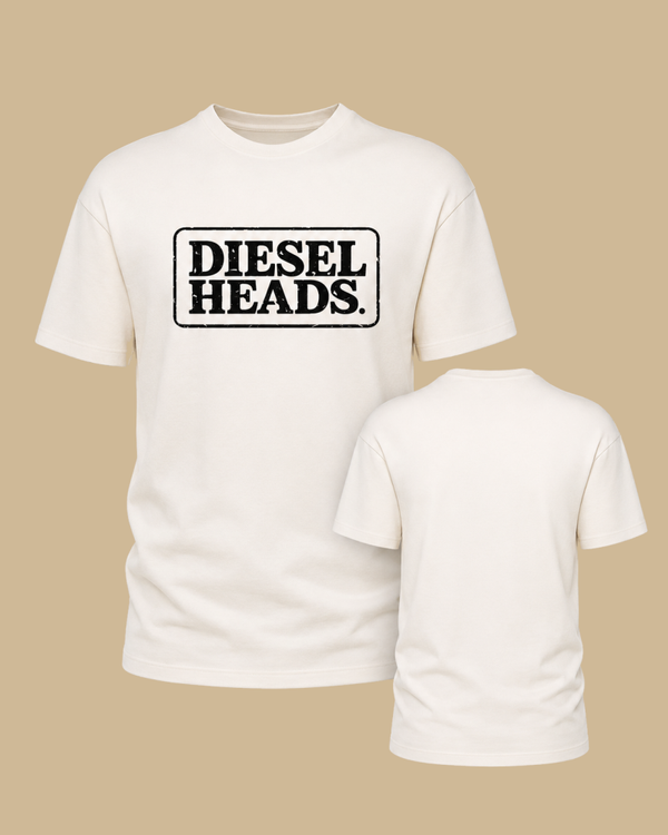 DIESELHEADS T-SHIRT | ROBUUST EN VERWEERD LOGO | OFF WHITE