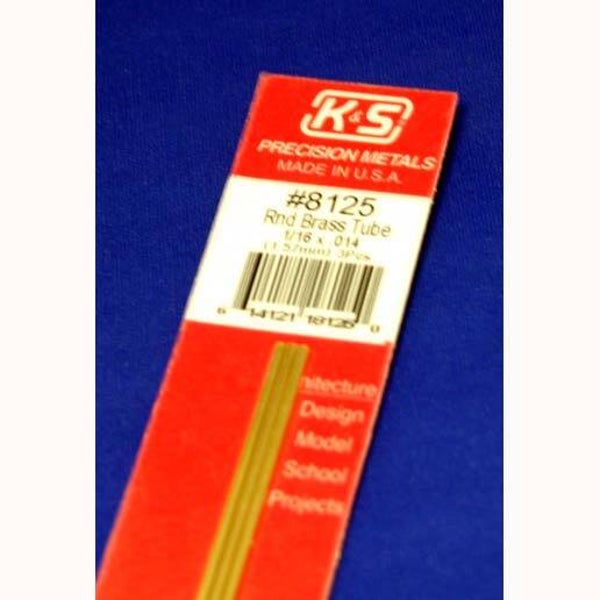 HHR - KS8125 - K&S ROUND BRASS TUBE 1/16 X 12 (3)