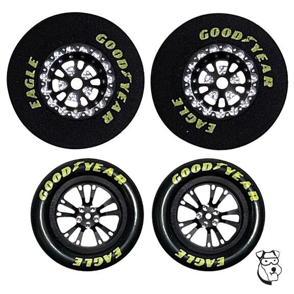 HHR - MAR5667B - MID-AMERICA NEW V SERIES DRAG TIRE SET 1 3/16 X .400 BLACK