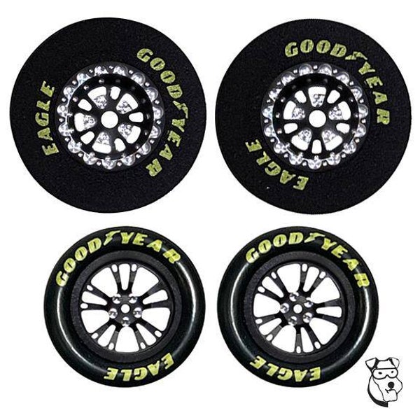 HHR - MAR5667B - MID-AMERICA NEW V SERIES DRAG TIRE SET 1 3/16 X .400 BLACK