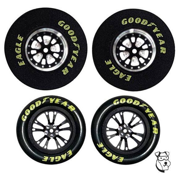 HHR - 5667BSB - MID-AMERICA NEW V SERIES DRAG TIRE SET 1 3/16 X .400 BLACK SILVER BARREL