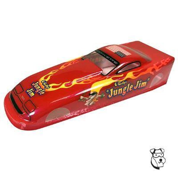 HHR - MAR910H - MID-AMERICA JUNGLE JIM RED FUNNY CAR MUSTANG DELUXE PAINTED BODY-1/24