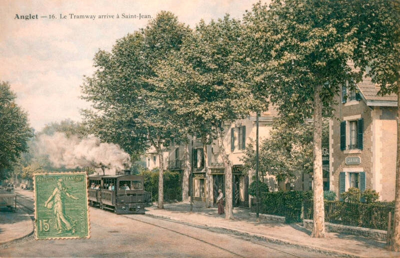 Le tramway du BLB à Anglet Saint-Jean circa 1905