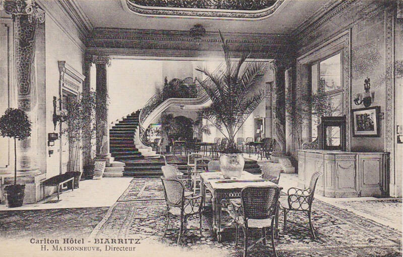 L'hôtel Carlton à Biarritz au début des années 1920