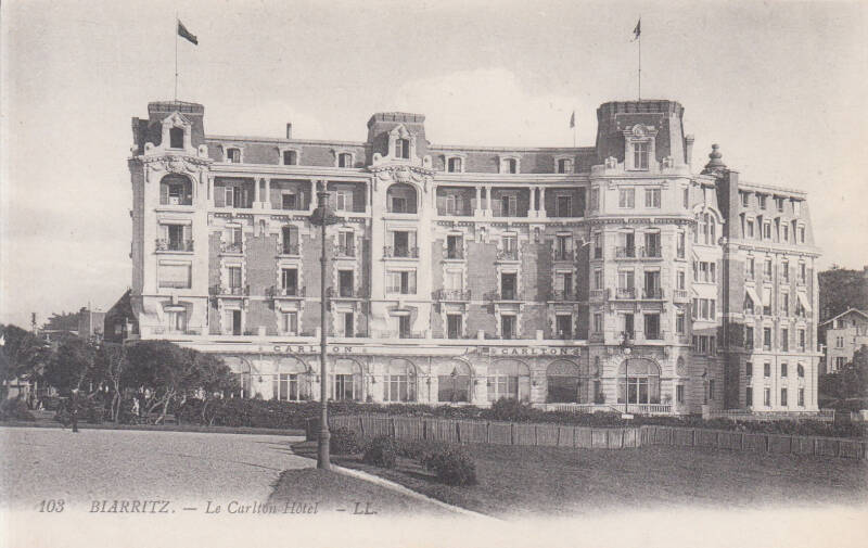 L'hôtel Carlton à Biarritz au début des années 1920
