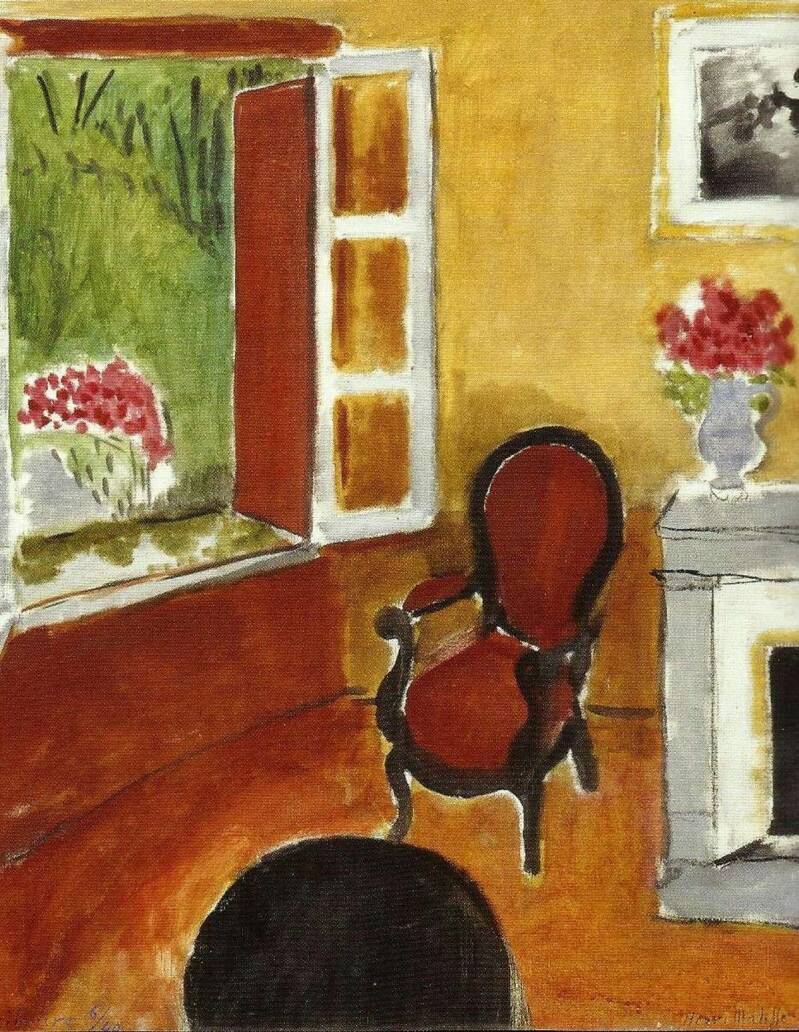Intérieur à Ciboure est un tableau peint par Henri Matisse en juin 1940 à Ciboure. Cette huile sur toile aux tons orangés montre un intérieur avec un fauteuil rouge près d’une cheminée, un vase de fleurs roses posé sur le linteau et visible aussi à traver