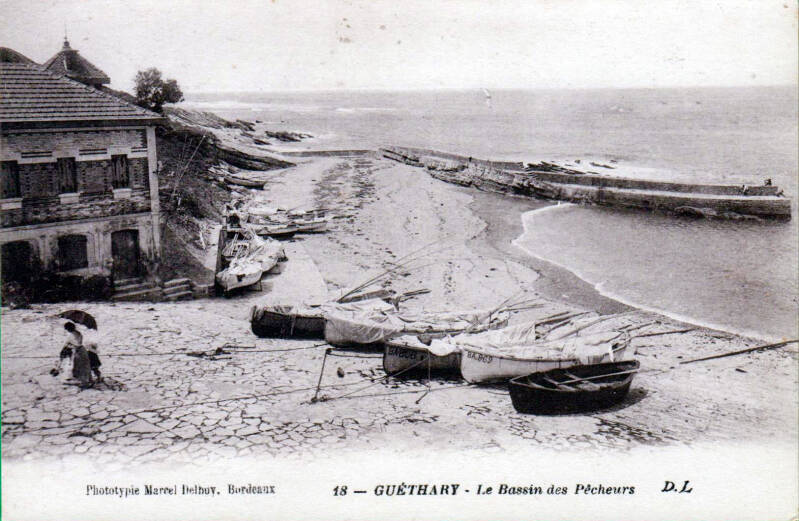 Le port de Guéthary en 1910